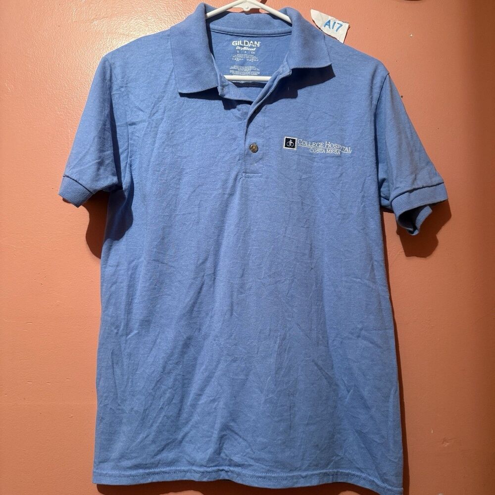 College Hospital Costa Mesa Polo Shirt S Small Blue Gildan Employee Top